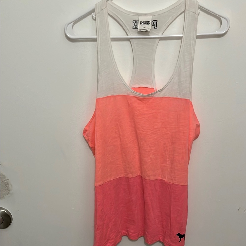 PINK Victoria's Secret Color blocked Racer Back Tank Top *EUC*